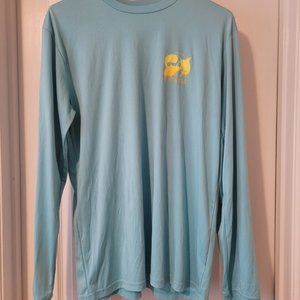 Ocean + Coast Long Sleeve Polyester Graphic T-Shirt, Medium, Blue